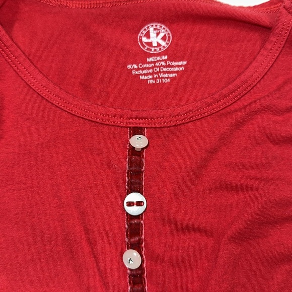 Red Long Sleeve Top girls size 10 - Picture 4 of 5